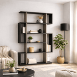 Boekenkasten - Boekenkast Mito Antraciet Bruin Melamine 110x161x25,5 cm - Dimehouse