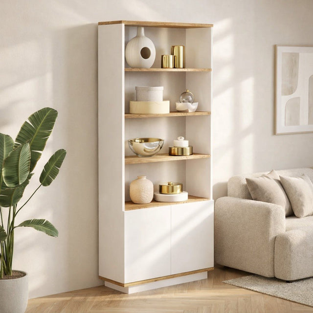 Boekenkasten - Boekenkast Nautica Atlantisch Dennenhout Wit Melamine 75x168,3x26,8 cm - Dimehouse