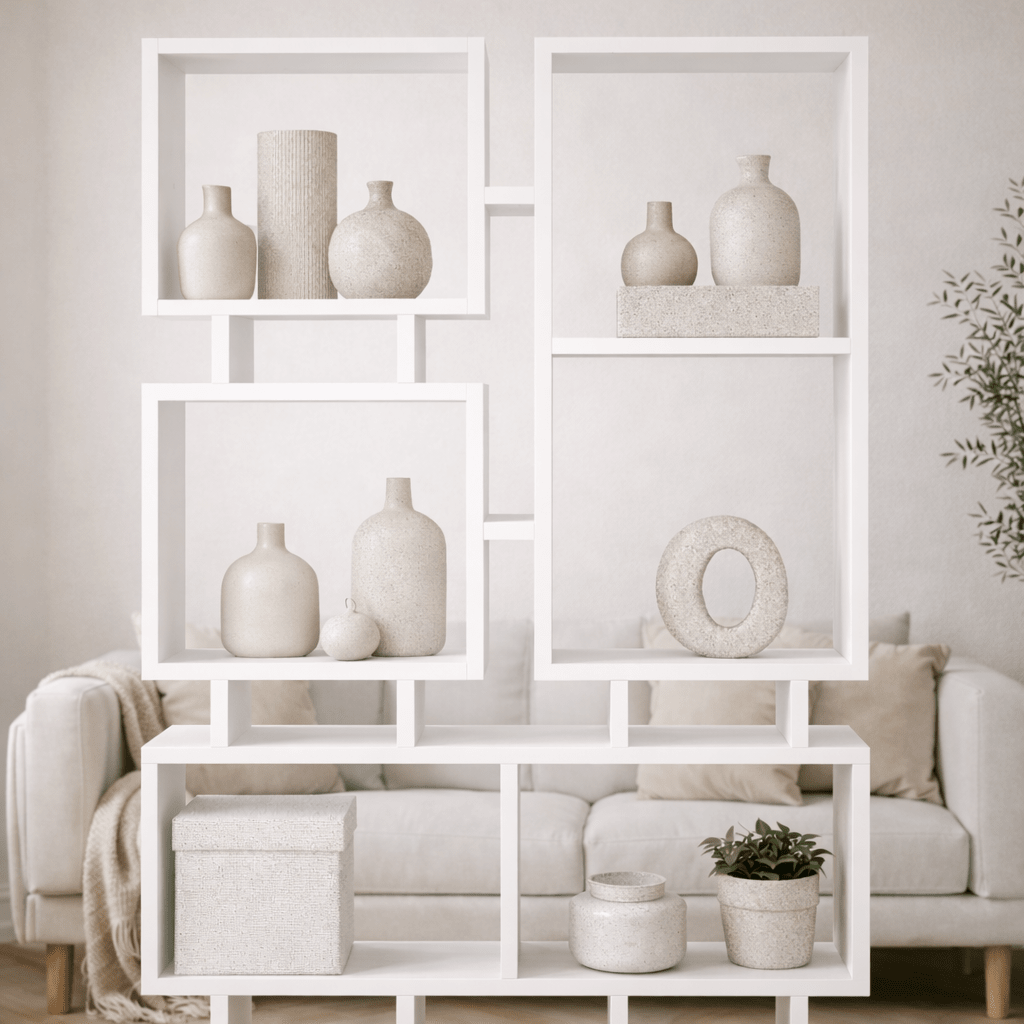 Boekenkasten - Boekenkast Rail Wit Melamine 79x166,5x24 cm - Dimehouse