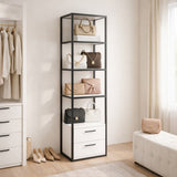 Librería Robbins Black Black White Melamine 39x160x39 cm