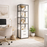 Librería Robbins Black Black White Melamine 39x160x39 cm