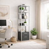 Librería Robbins White White Anthracite Melamine 39x160x39 cm