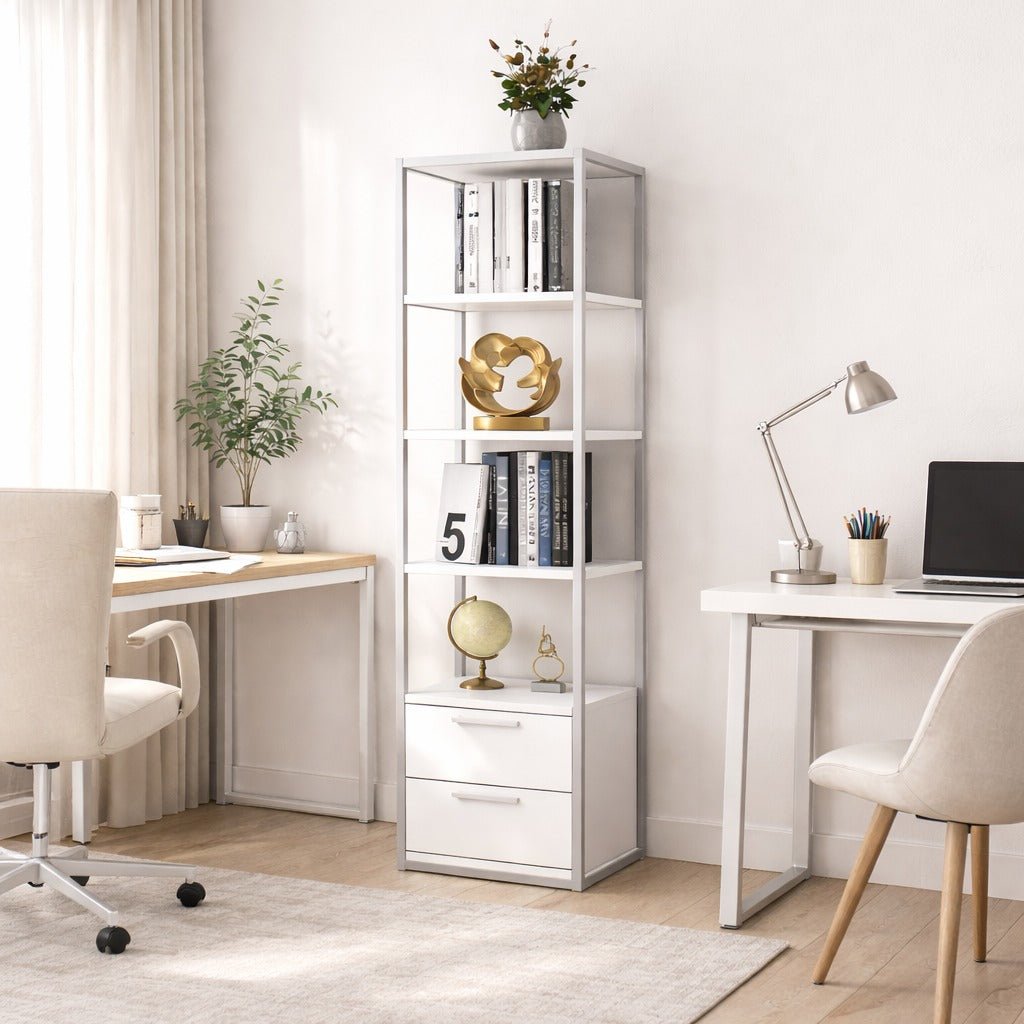 Librería Robbins White White Melamine 39x160x39 cm