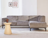 Banken - Hoekbank met hoge poten taupe velvet Chloe - rechts - Dimehouse