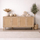 Dressoirs - Calvin Dressoir Rotan - Eikenlook met soft - close 180 cm Melamine - Dimehouse