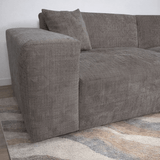 Hoekbank taupe chenille Wayne 264 cm - hoek links en rechts monteerbaar