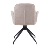 Eetkamerstoelen - Draaibare Eetkamerstoel Nela Chenille Beige - Met Armleuningen - Dimehouse