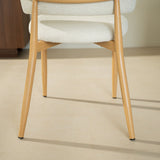 Eetkamerstoelen-Japandi Eetkamerstoel Yuka Beige - Eikenlook Frame-Dimehouse