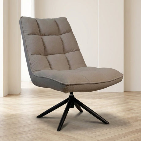 Yuki Taupe Bouclé sillón giratorio 360° Fotografía atmosférica giratoria en un interior moderno