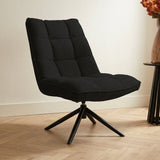 Sillón giratorio Yuki Black Bouclé 360° Fotografía atmosférica giratoria en un interior moderno