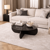 Mesa de salón Aris Redonda 75 cm Vidrio - Estructura Negra 