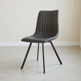 Silla de comedor Jimmy PU cuero artificial antracita