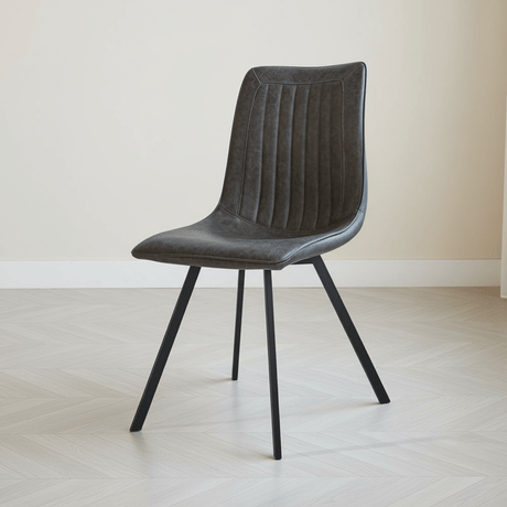 Silla de comedor Jimmy PU cuero artificial antracita