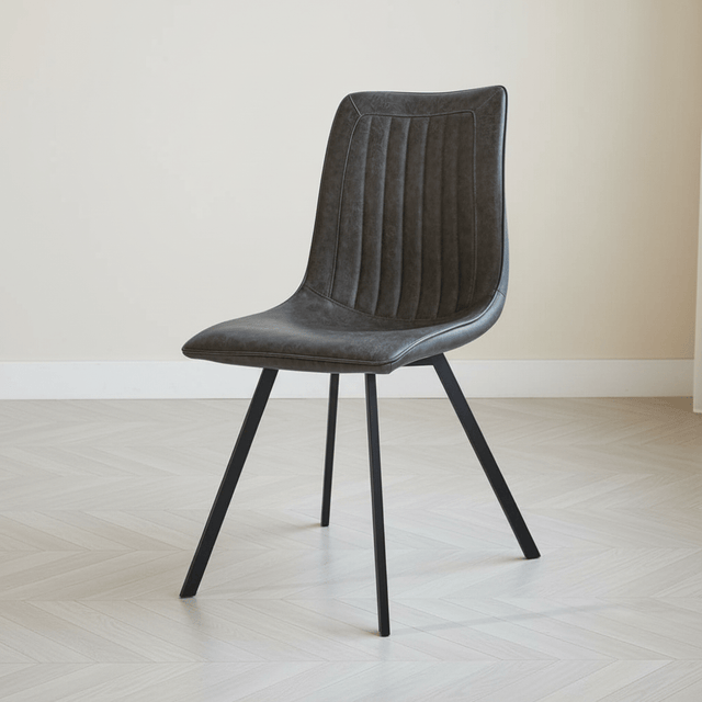 Silla de comedor Jimmy PU cuero artificial antracita