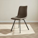 Silla de comedor Jimmy PU cuero artificial color topo