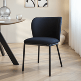 Silla de comedor Tess Tela Bouclé Negro - Sin Reposabrazos