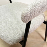 Silla de comedor Set de 4 Bouclé Beige Lisa - Marco Negro 