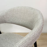Silla de comedor Set de 4 Bouclé Beige Lisa - Marco Negro 