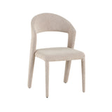 Silla de comedor bouclé color arena Yumi - Japandi - totalmente tapizada
