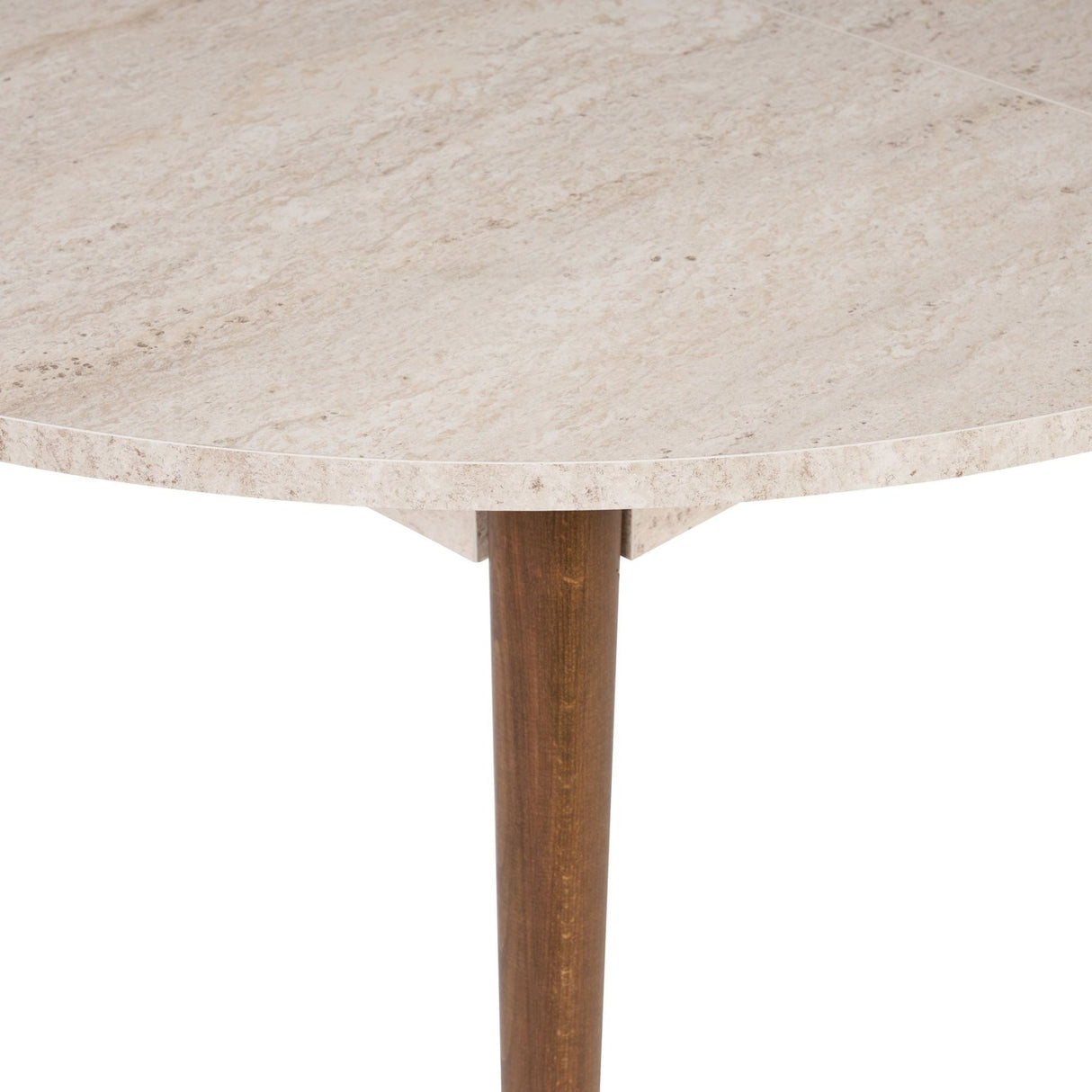 Eettafels - Eettafel travertin en walnoot melamine uitschuifbaar 100 - 130 cm - Vienna - Dimehouse