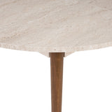 Eettafels - Eettafel travertin en walnoot melamine uitschuifbaar 100 - 130 cm - Vienna - Dimehouse