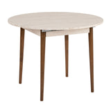 Eettafels - Eettafel travertin en walnoot melamine uitschuifbaar 100 - 130 cm - Vienna - Dimehouse