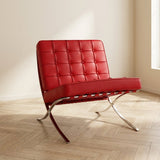 Expo fauteuil rood premium leer sfeerfoto in modern interieur