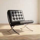 Expo fauteuil zwart premium leer sfeerfoto in modern interieur