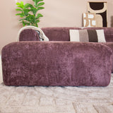 Sofá esquinero tela chenilla violeta - 292x169 cm - Shane - izquierda