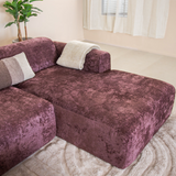Sofá esquinero tejido chenilla violeta - 292x169 cm - Shane - derecha