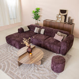 Sofá esquinero tela chenilla violeta - 292x169 cm - Shane - izquierda