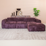Sofá esquinero tejido chenilla violeta - 292x169 cm - Shane - derecha
