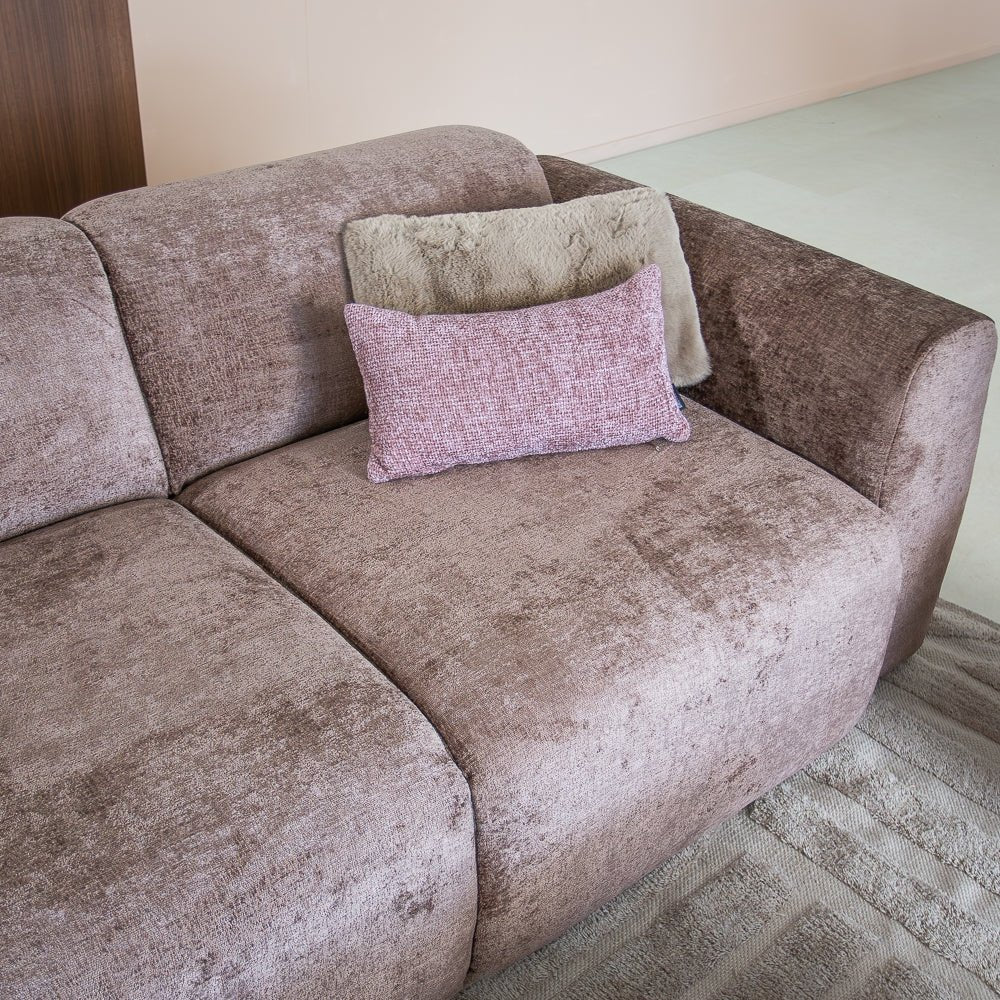 Banken-Hoekbank taupe chenille stof - 272x170 cm - Shane - links-Dimehouse