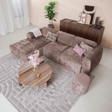 Banken-Hoekbank taupe chenille stof - 272x170 cm - Shane - links-Dimehouse