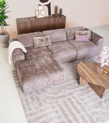 Banken-Hoekbank taupe chenille stof - 272x170 cm - Shane - links-Dimehouse
