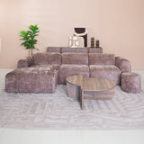 Banken-Hoekbank taupe chenille stof - 272x170 cm - Shane - links-Dimehouse