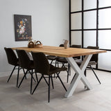 Mesa de comedor revi Oak X-Leg White