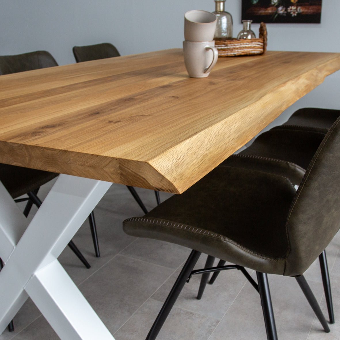 Mesa de comedor revi Oak X-Leg White