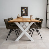 Mesa de comedor revi Oak X-Leg White