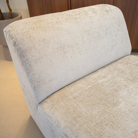 Fauteuils-Fauteuil beige chenille stof Shane-Dimehouse