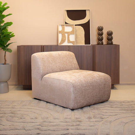 Fauteuils-Fauteuil zand chenille stof Shane-Dimehouse
