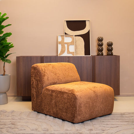 Fauteuils-Fauteuil oker chenille stof Shane-Dimehouse