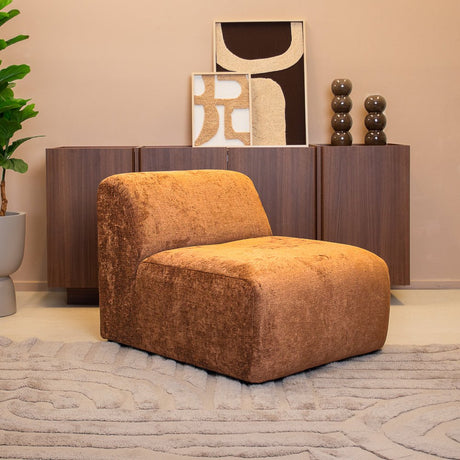 Fauteuils-Fauteuil oker chenille stof Shane-Dimehouse