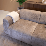 Banken-2-zits bank taupe chenille stof - 195x85 cm - Shane-Dimehouse