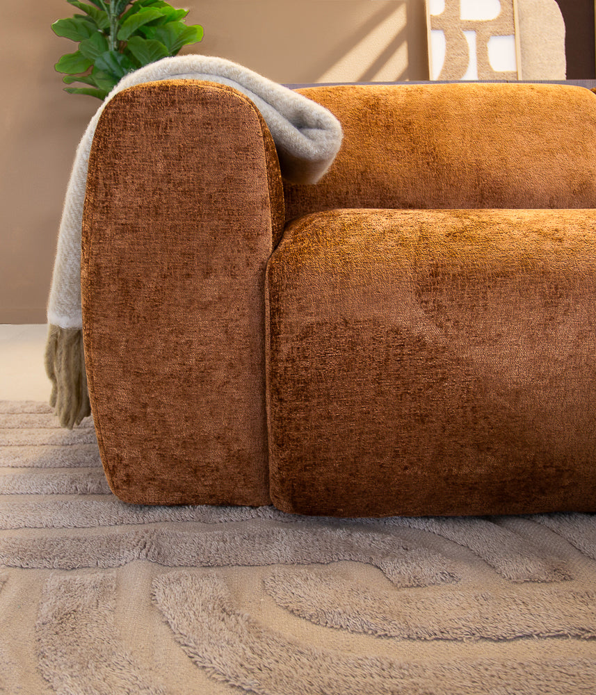 2-zits bank oker chenille stof - 195x85 cm - Shane
