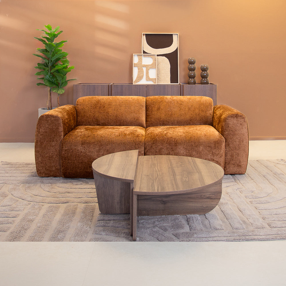 2-zits bank oker chenille stof - 195x85 cm - Shane