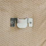 Sofá de esquina con chaise longue en tela bouclé beige Nova – izquierda