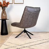 Sillón giratorio Yuki Antracita Eco-cuero 360° Giratorio 