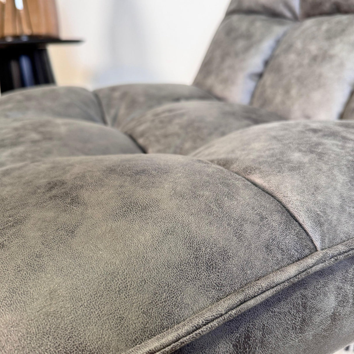 Sillón giratorio Yuki Antracita Eco-cuero 360° Giratorio 