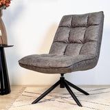 Sillón giratorio Yuki Antracita Eco-cuero 360° Giratorio 